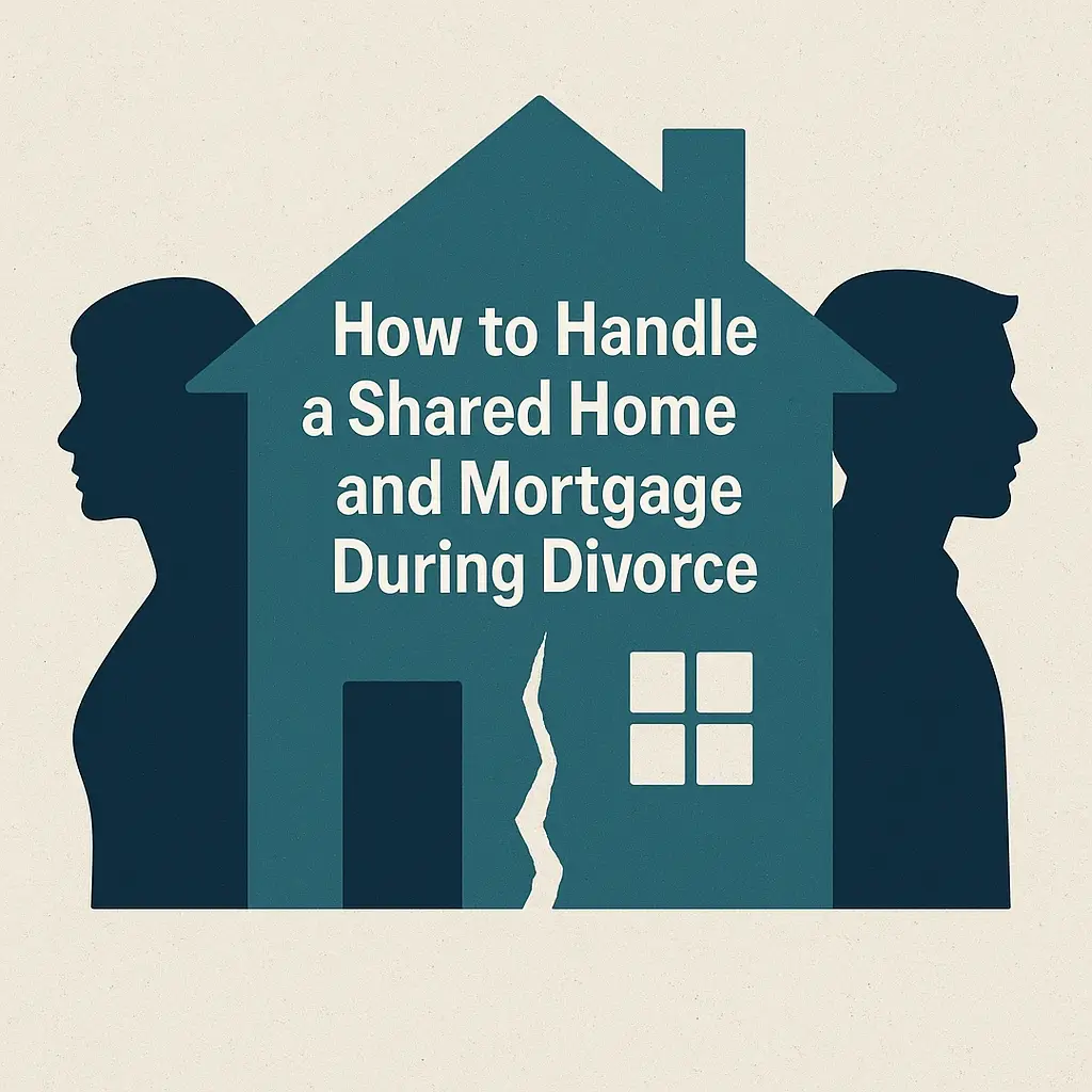 Divorcing couple discussing options for their shared home and mortgage with advisor